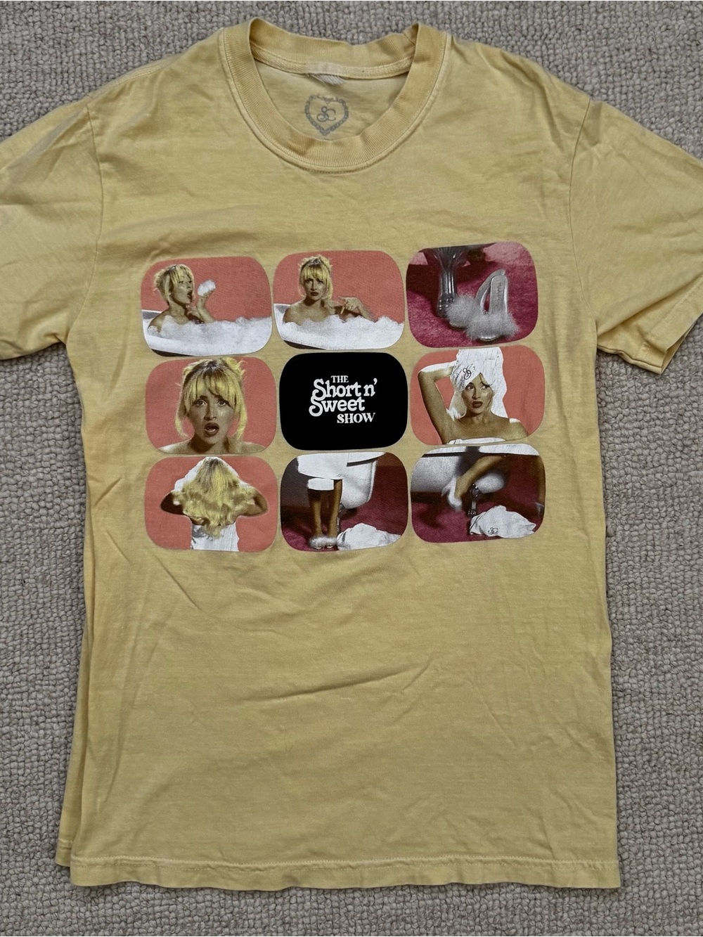 Sabrina Carpenter Yellow Short n' Sweet Tour Shirt